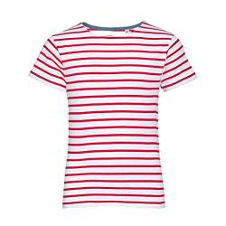 Sols Kinder Miles Kurzarm T-Shirt, gestreift (12 Jahre) (Weiß/Rot) von SOL'S