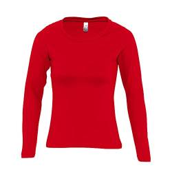 Sols Majestic Damen Longsleeve/T-Shirt, Langarm (M) (Rot) von SOL'S