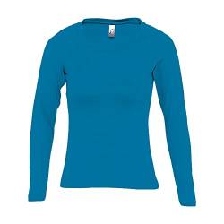 Sols Majestic Damen Longsleeve/T-Shirt, Langarm (M) (Wasserblau) von SOL'S