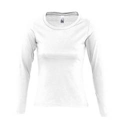 Sols Majestic Damen Longsleeve/T-Shirt, Langarm (M) (Weiß) von SOL'S