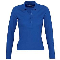 Sols Podium Damen Pique Polo-Shirt, Langarm (Large) (Königsblau) von SOL'S