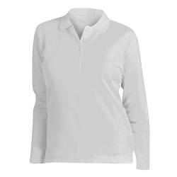 Sols Podium Damen Pique Polo-Shirt, Langarm (Large) (Weiß) von SOL'S