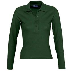 Sols Podium Damen Pique Polo-Shirt, Langarm (XL) (Tannengrün) von SOL'S