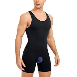 SOLCYSX Herren ärmellose Ganzkörperformer Unterwäsche Schlankheits Kompression Bodysuit Shapewear Bauchkontrolle Fajas Para Hombres, Schwarz, 3X-Large-4X-Large von SOLCYSX