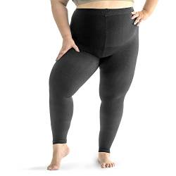 SOLIDEA Be You Tonic Curvy Damen-Leggings, 15/21 mmHg | Compression-Leggings für Damen, Kompressionstights, Leggings, Übergröße, Schwarz , 44 Große Größen von SOLIDEA