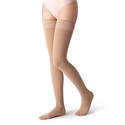 SOLIDEA Damen Socken Micromassage Komfort abgestufte Kompression, Natur, L/X-Large von SOLIDEA