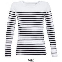 SOLS Langarmshirt Damen Shirt Women´s Long Sleeve Striped T-Shirt Matelot von SOLS