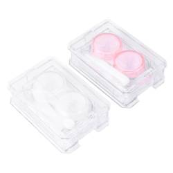 SOLUSTRE 2st Mini-behälter Für Farbige Kontaktlinsen Kontaktkofferhalter Behälterlinse Kontaktlinsenbehälter-kit Gehäuse Für Auslaufsichere Kontakte Linsenhalter Fall Tragbar Reinigungsbox von SOLUSTRE