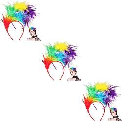 SOLUSTRE 6 Stk Feder Stirnband Kopfbedeckung Für Damen Festival-stirnband Tanzen Stirnbänder Regenbogen-kopfschmuck Haarreifen Für Bühnenaufführungen Karneval-stirnband Schal Frau Charme von SOLUSTRE