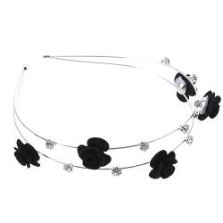 SOLUSTRE Stirnband Doppelt Strass-stirnbänder Für Frauen Tag Der Toten Halloween-party-haarschmuck Halloween-rosen-kopfschmuck Haarband Aus Metall Stilvoller Mode Zinklegierung Ost Fräulein von SOLUSTRE