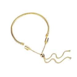 SOMEDA® Schlangenarmband für Charms | 925 Sterlingsilber | Universalgröße verstellbar | Frauen Mädchen Geschenk (Gold) von SOMEDA