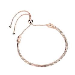 SOMEDA® Schlangenarmband für Charms | 925 Sterlingsilber | Universalgröße verstellbar | Frauen Mädchen Geschenk (Rose) von SOMEDA