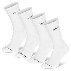 SOMEYOU Sportsocken aus Bio-Baumwolle | 4 Paar | Weiß | Retro Tennissocken 38-42 | Tennissocken | Damen & Herren | Fitnesssocken von SOMEYOU