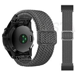 SOMKB 22 mm Smartwatch-Armband für Garmin Fenix 6, 6Pro, 5, 5Plus, 7, Descent MK2S, Easyfit, geflochtenes Armband für Marq-Serie, 22mm Width, Achat von SOMKB
