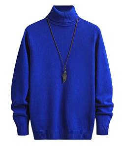 SOMTHRON Herren Rollkragenpullover Langarm Slim Fit Solid Ribbed Knitted Thermal Sweater Winter Streetwear BE-XL von SOMTHRON