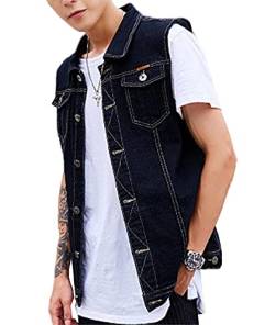 SOMTHRON Herren Weste Denim Vest Jeansweste Outdoor Sport Weste Jeans Jacke Männer Jeansjacke Freizeit Denim Jacket Ärmellos Jacken Outwear für Jagd Angeln Camping,M-7XL von SOMTHRON