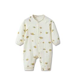 SONARIN Atmungsaktive Baby Strampler,Baumwolle Neugeborene Spielanzug Spieler Body Jumpsuit Sommer Langarm Baby Pyjamas Schlafstrampler Outfit für Baby Jungen Mädchen(Zitrone,66) von SONARIN