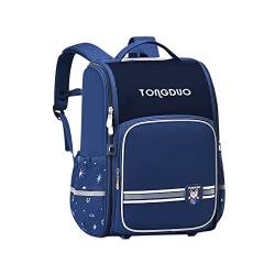 SONARIN Kinderrucksack Jungen Mädchen Schulranzen,Leichter Wasserdichter Grundschulrucksack Großes Fassungsvermögen Grundschule Ranzen Schulrucksack Schultasche Büchertasche für Kinder(Dunkelblau,S) von SONARIN