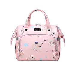 SONARIN Multifunktionale Baby Wickeltasche Wickelrucksack,Stilvolle Leichte Wasserdichte Babytasche Reise Wickeltasche Rucksack Umhängetasche Tragetasche für Mama & Papa(Rosa) von SONARIN