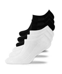 SONNORS 6er Set Sneaker Socken als Sportsocken oder Füsslinge/Sneaker Socken Herren und Sneaker Socken Damen aus Biobaumwolle/Schwarze Socken & Weiße Socken in einem Set! / socks women & socks men von SONNORS