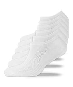 SONNORS 6er Set Weiße Sneaker Socken als Sportsocken oder Füsslinge/Sneaker Socken Herren und Sneaker Socken Damen aus Biobaumwolle / 6 Weiße Socken in einem Set! / socks women & socks men von SONNORS