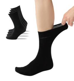 SONNORS Diabetikersocken Biobaumwolle Nahtlos Atmungsaktiv Komfortbündchen Blutzirkulation Männer Frauen Schwarz Ecru 4er-Pack Set (DE/NL/SE/PL, Numerisch, 47, 50, Regular, Tall, Standard, Schwarz) von SONNORS