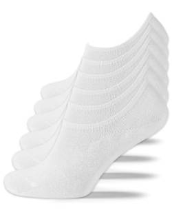 SONNORS No Show Socken Füsslinge Invisible Socken Biobaumwolle Damen Herren Unisex 6er Set Weiss 35-38 39-42 43-46 47-50 von SONNORS