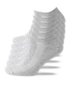 SONNORS Sneaker Socken Füsslinge Biobaumwolle Damen Herren Unisex 6er Set Schwarz Weiss Grau 35-38 39-42 43-46 47-50 von SONNORS