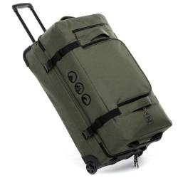 Reisetasche mit 2 Rollen KANE Duffel-Trolley Rollkoffer olive von SONS OF ALOHA