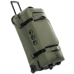 Reisetasche mit 2 Rollen KANE Duffel-Trolley Rollkoffer olive von SONS OF ALOHA