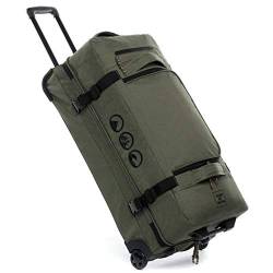 XL Reisetasche mit 2 Rollen Kane Rollkoffer 80 cm Koffer Sporttasche Reise-Trolley 120L, grün-Olive von SONS OF ALOHA