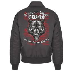 Herren CWU Bomberjacke mit Kragen Lieber ein Wolf Odins Fenriswolf tyr Wikinger von SONS OF ODIN