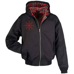 Herren Harrington Jacke mit Kapuze Fenriswolf Odins Tod nordischer Kompass Wolf von SONS OF ODIN