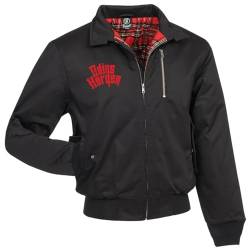 Herren gefütterte Harrington WINTER Jacke Walhalla Rote Runen Valknut Label Odin von SONS OF ODIN