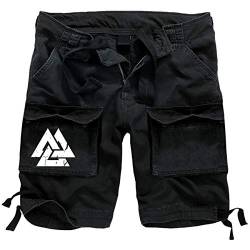 SONS OF ODIN Herren Kurze Armee Hosen Shorts Wikinger Rune Wotansknoten Marke Valknut von SONS OF ODIN