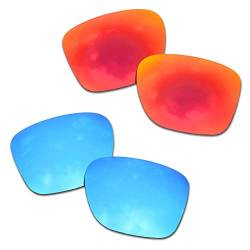 SOODASE Für Oakley Crossrange Sonnenbrillen Rot/Blau 2 Paare Polarisierte Ersatzgläser von SOODASE