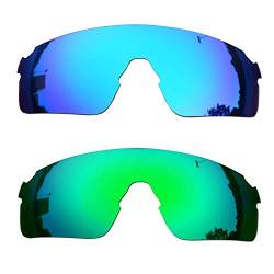 SOODASE Für Oakley EVZero Blades Sonnenbrillen Blau/Grün 2 Paare Polarisierte Ersatzgläser von SOODASE