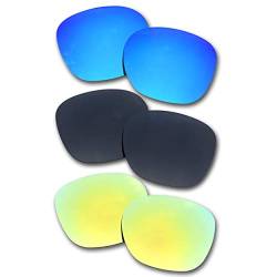 SOODASE Für Oakley Garage Rock Sonnenbrillen Blau/Schwarz/Gold Polarisierte Ersatzgläser von SOODASE