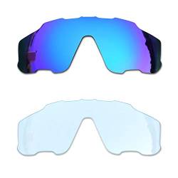 SOODASE Für Oakley Jawbreaker Sonnenbrillen Blau/Transparent 2 Paare Ersatzgläser von SOODASE