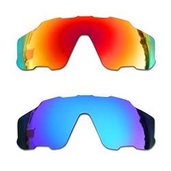 SOODASE Für Oakley Jawbreaker Sonnenbrillen Rot/Blau 2 Paare Polarisierte Ersatzgläser von SOODASE