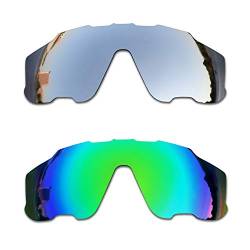 SOODASE Für Oakley Jawbreaker Sonnenbrillen Silber/Grün 2 Paare Polarisierte Ersatzgläser von SOODASE