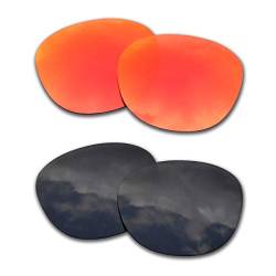 SOODASE Für Oakley Latch Sonnenbrillen Rot/Schwarz 2 Paare Polarisierte Ersatzgläser von SOODASE