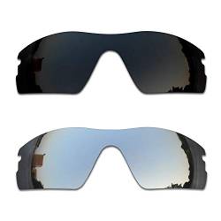 SOODASE Für Oakley Radar Pitch Sonnenbrillen Schwarz/Silber 2 Paare Polarisierte Ersatzgläser von SOODASE
