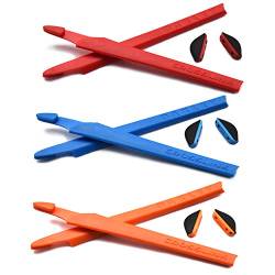 SOODASE Rot/Blau/Orange Ersatz Silikon Rahmenbein Gummi-Kit Für Oakley Crosslink Sonnenbrille von SOODASE