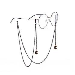 SOONHUA Brillenkette für Damen und Herren, Brillenhalter, Sonnenbrillenband, Metall, Brillenhalter, Schlüsselband, Kordel (Brille nicht im Lieferumfang enthalten), Black-Moon von SOONHUA
