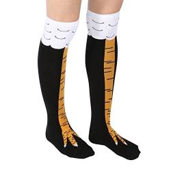 SOONHUA Socken mit H?hnerbeinen, Baumwolle, Kniestr?mpfe, Tier-Cartoon-Muster, Neuheitssocken, Damensocken, Cosplay-Socken, lustige Geschenke, Kniestr?mpfe, M/L von SOONHUA