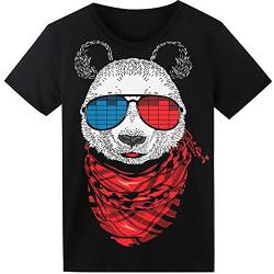 LED T-Shirt für Party Hiphop Cosplay Konzert Geburtstagsgeschenk Beste Halloween Kostüm Sound Aktiviertes Equalizer Shirt DJ T-Shirt (Panda, Large) von SOOOEC