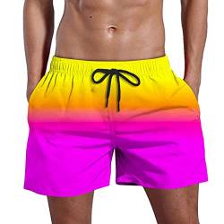 SOOUICKER Badehose Herren 3D Druck Badeshorts Herren Neonfarben Badehose Herren Kurz Hawaii Badeshorts Herren Kurz Bunt Badeshorts Herren Lustig Farbverlauf von SOOUICKER