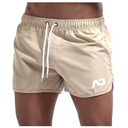 SOOUICKER Badehose Herren Kurz Bunt Badeshorts Herren Kurz Retro Schwimmhose Herren Boxer Badeshorts Herren Neonfarben Badehose Herren Schnelltrocknend Neon Grün von SOOUICKER