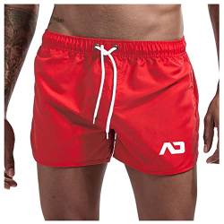 SOOUICKER Badehose Herren Kurz Bunt Badeshorts Herren Kurz Retro Schwimmhose Herren Boxer Badeshorts Herren Neonfarben Badehose Herren Schnelltrocknend Neon Grün von SOOUICKER